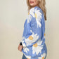Daisy Print Crew Neck Loose Knit Top