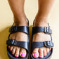 Boardwalk EVA Double Strap Platform Sandals in Black