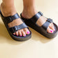 Boardwalk EVA Double Strap Platform Sandals in Black