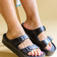 Boardwalk EVA Double Strap Platform Sandals in Black