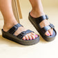 Boardwalk EVA Double Strap Platform Sandals in Black
