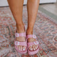 Boardwalk EVA Double Strap Platform Sandals in Rose