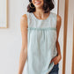 Boho Baby Doll Tank in Sea Foam