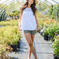 Boho Baby Doll Tank in White