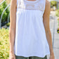 Boho Baby Doll Tank in White