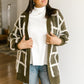 Bold Lines Cardigan in Olive