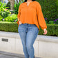 Bop To The Top Puff Sleeve Blouse In Caramel