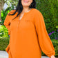 Bop To The Top Puff Sleeve Blouse In Caramel