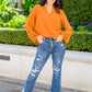 Bop To The Top Puff Sleeve Blouse In Caramel