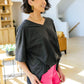 Boxy V Neck Boyfriend Tee In Charcoal