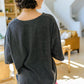 Boxy V Neck Boyfriend Tee In Charcoal