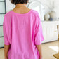 Boxy V Neck Boyfriend Tee In Pink