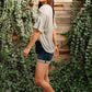 Break Away Top In Gray