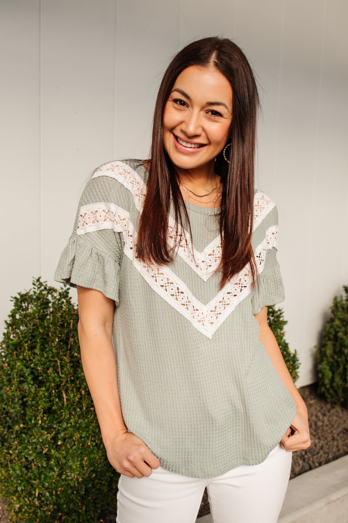 Break Away Top In Sage