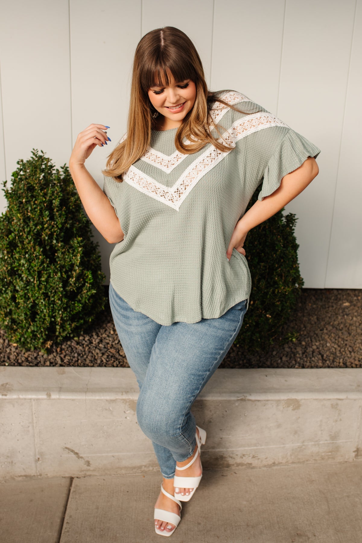 Break Away Top In Sage