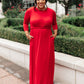 Bri Maxi Dress in Burgundy