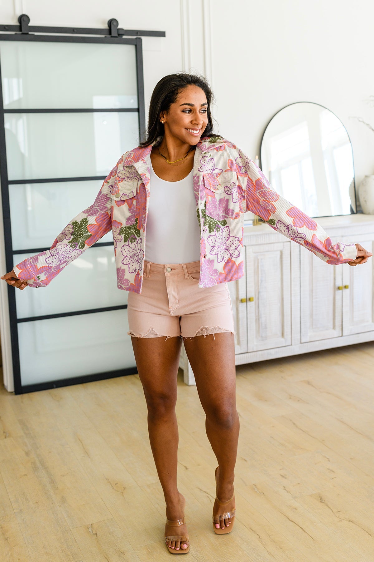 Bring the Bouquet Floral Corduroy Jacket