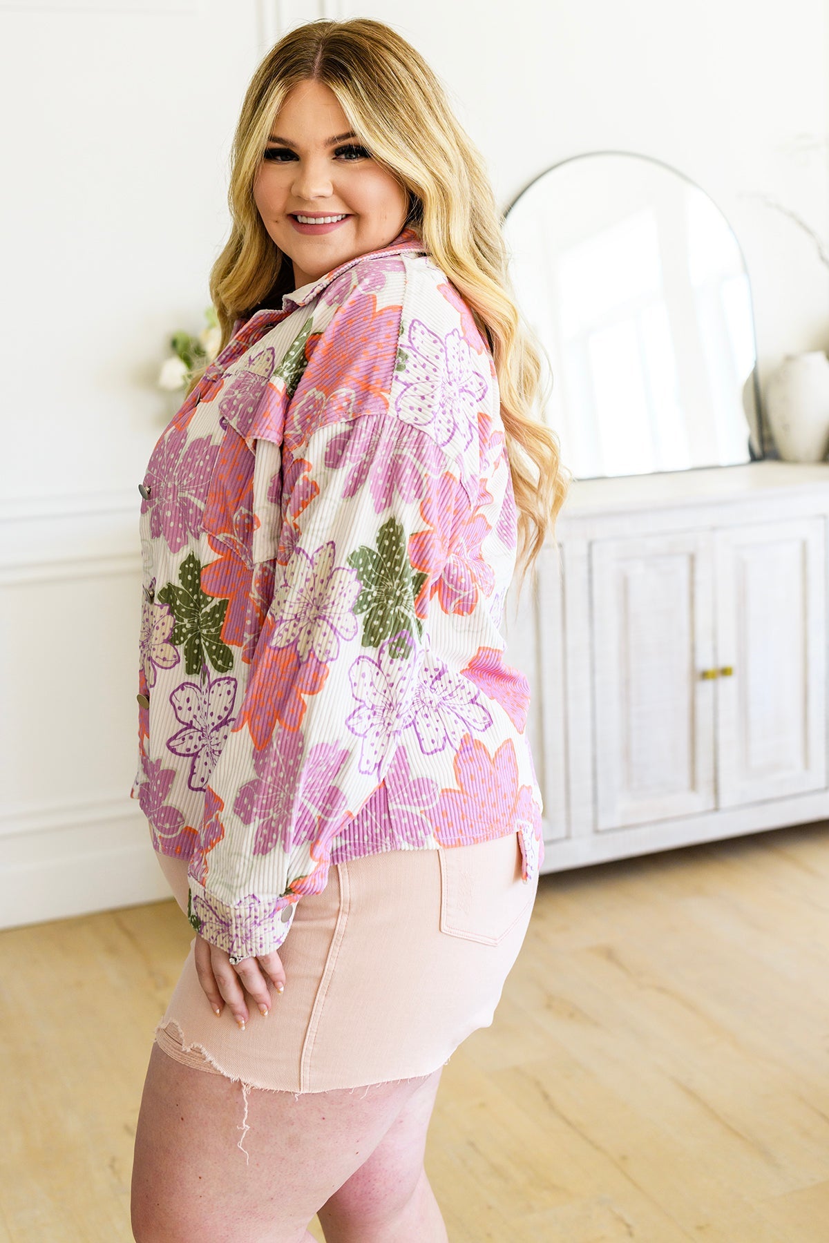 Bring the Bouquet Floral Corduroy Jacket