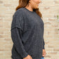 Brushed Drop Shoulder Sweater In Black