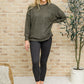 Brushed Drop Shoulder Sweater In Olive