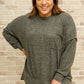 Brushed Drop Shoulder Sweater In Olive