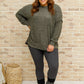 Brushed Drop Shoulder Sweater In Olive