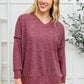 Brushed Soft Sweater In Burgundy