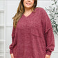Brushed Soft Sweater In Burgundy