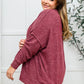 Brushed Soft Sweater In Burgundy