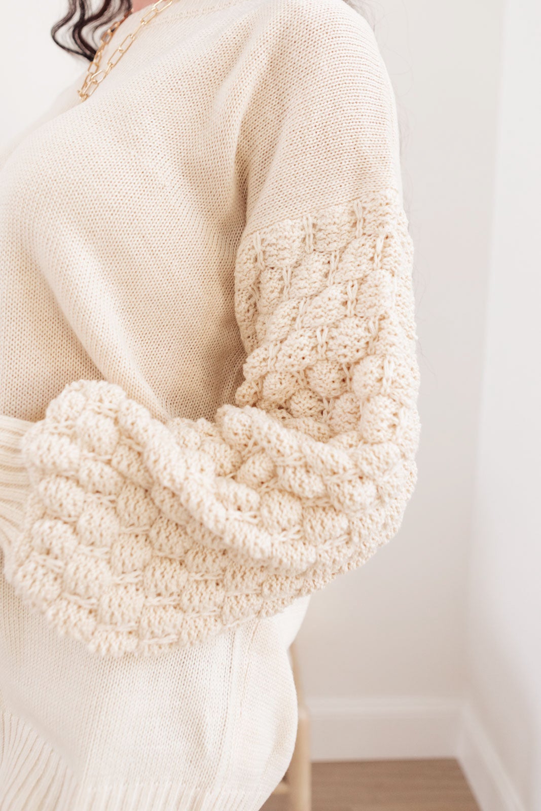 RACK SALE Bubbly B Sweater In Ivory - S/M