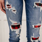 Buffalo Plaid Peek-A-Boo Skinnies
