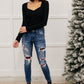Buffalo Plaid Peek-A-Boo Skinnies
