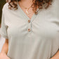 Buttons and Henley Top in Sea Salt