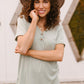 Buttons and Henley Top in Sea Salt