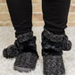 Cable Knit Slipper Boots With Pompom Trim