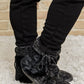 Cable Knit Slipper Boots With Pompom Trim