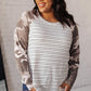 Camo & Stripes Raglan Top