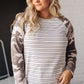 Camo & Stripes Raglan Top