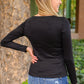 Can You Believe It Basic Long Sleeve Top In Black