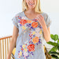 Canopy Of Crushes Striped Floral Top
