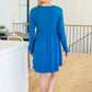 Cara Long Sleeve Knit Mini Dress In Teal
