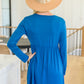 Cara Long Sleeve Knit Mini Dress In Teal