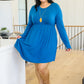 Cara Long Sleeve Knit Mini Dress In Teal