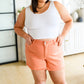 Judy Blue Mid Rise Cut Off Shorts - Peach