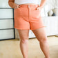Judy Blue Mid Rise Cut Off Shorts - Peach