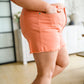 Judy Blue Mid Rise Cut Off Shorts - Peach