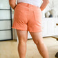 Judy Blue Mid Rise Cut Off Shorts - Peach