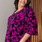 Casually Cute V-Neck Top in Magenta