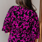 Casually Cute V-Neck Top in Magenta