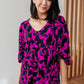 Casually Cute V-Neck Top in Magenta